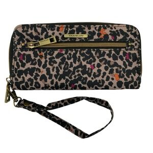 Travelon Wristlet Wallet RFID Animal Print Zip Around Identity Protection Travel